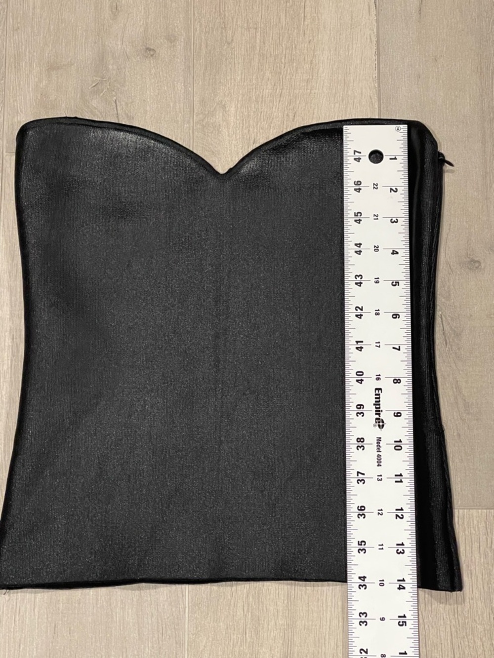 ZARA Black Leather Look like Strapless Top Bustier Tube Top Size L - Picture 3 of 8